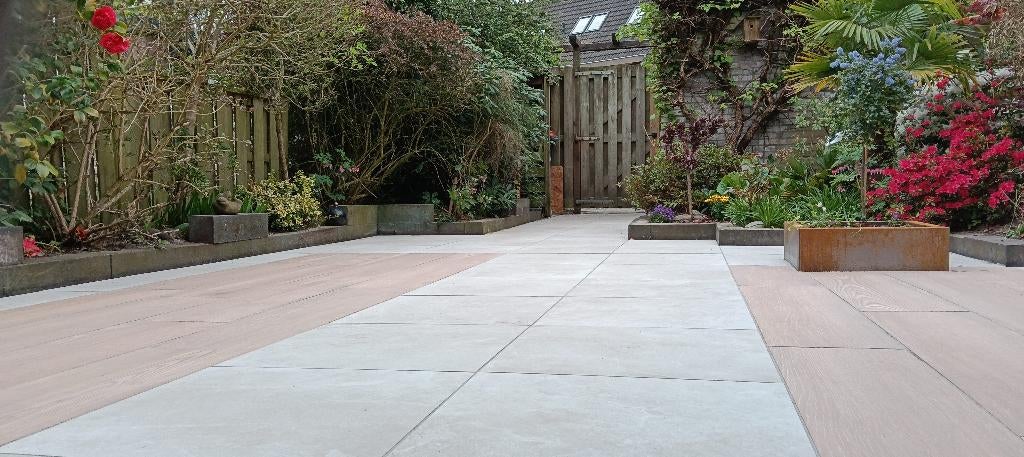 tuintegels 3 stuks MBI GeoCeramica Houtlook 120x30x4cm, Tuin en Terras, Tegels en Klinkers, Ophalen, Keramiek, Nieuw, Minder dan 5 m²