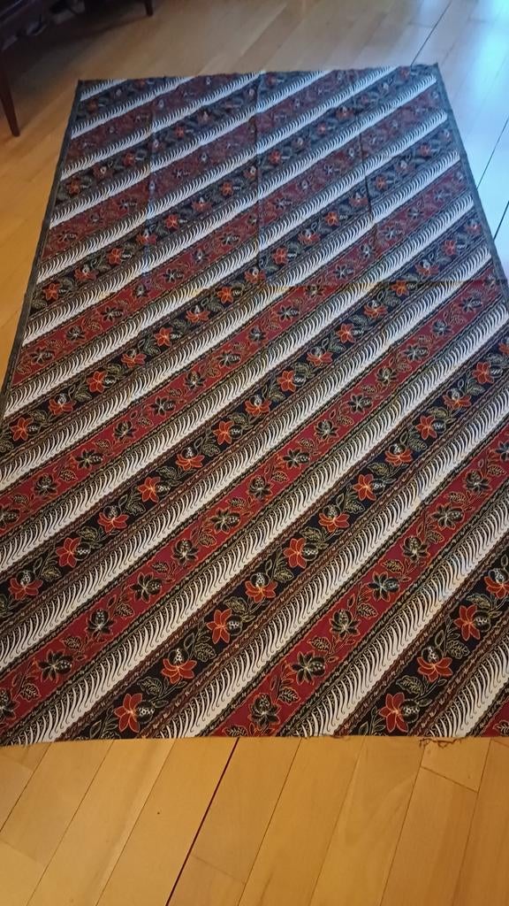 Vintage Vlisco Java Print 3002 Rood/Zwart/Wit, 120 cm of meer, Ophalen of Verzenden, Katoen, Nieuw