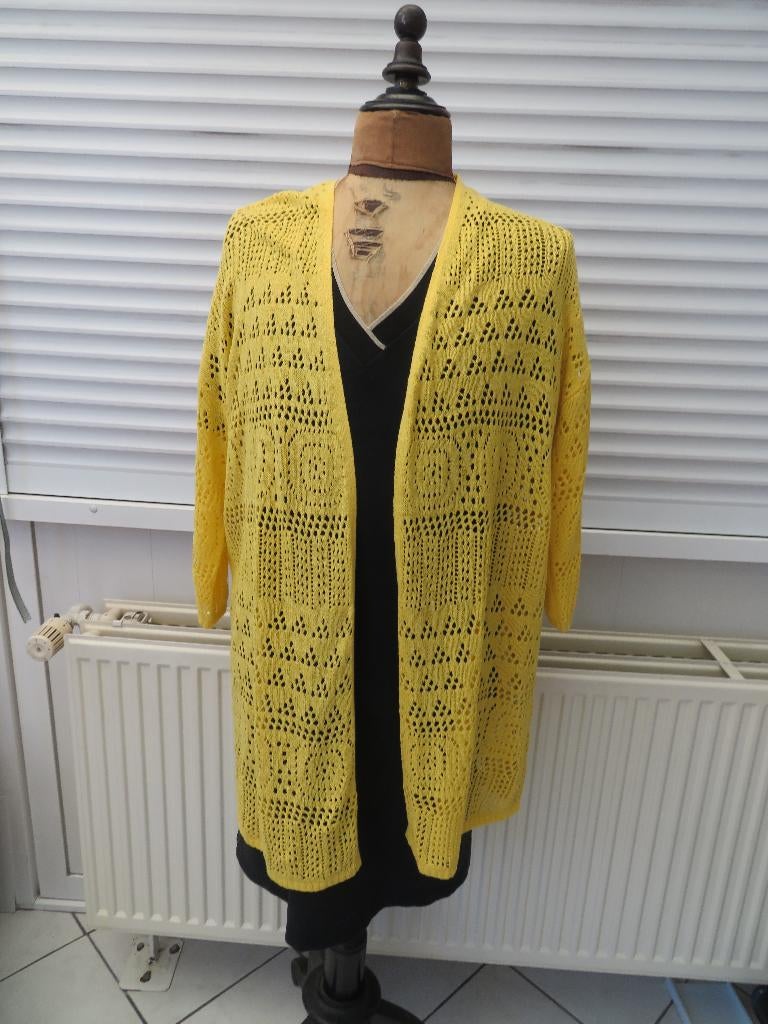 Dames vest kimono Samoon geel mt.48 nieuw., Kleding | Dames, Truien en Vesten, Geel, Maat 46/48 (XL) of groter, Nieuw, Ophalen of Verzenden