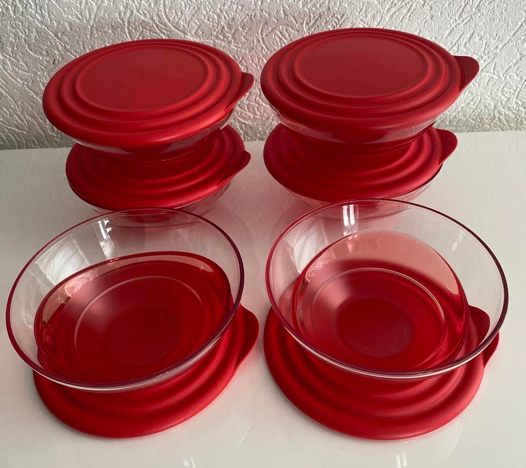 Tupperware Eleganzia kommen 600 ml - Set van 2, Verzenden, Nieuw, Rood, Bak of Kom