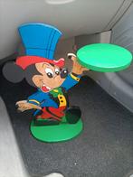 Vintage Mickey Mouse houten beeldje met dienblad, Ophalen, Mickey Mouse, Gebruikt, Beeldje of Figuurtje