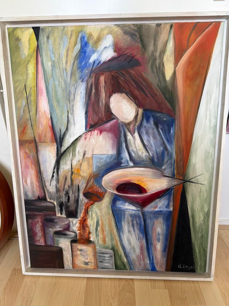 Prachtig acrylwerk van A. Engels uit 1998, Ophalen of Verzenden