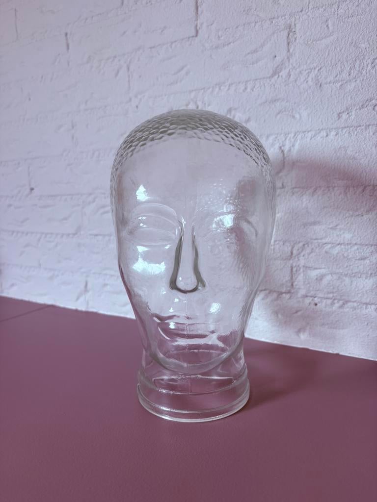 Vintage glazen hoofd | retro decoratie   hoofd glas, Antiek en Kunst, Ophalen