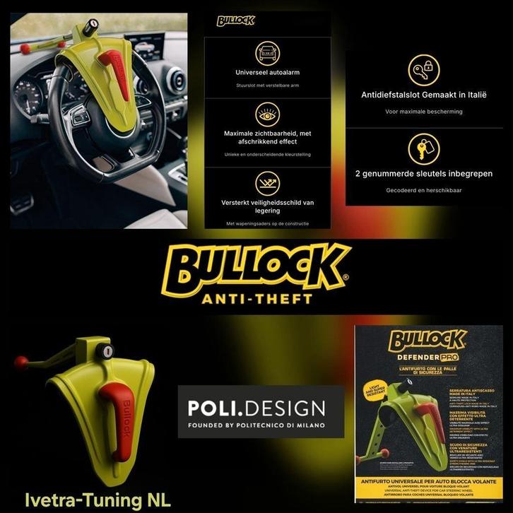 Stuurslot Peugeot 308 | Bullock Defender, Auto diversen, Anti-diefstal, Nieuw, Ophalen of Verzenden