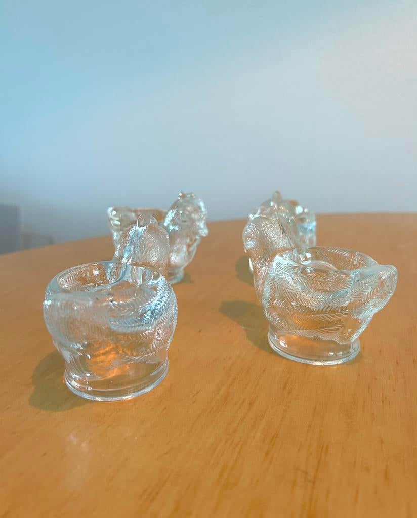 Vintage eierdoppen glazen kip van WMF, Antiek en Kunst, Antiek | Glas en Kristal, Ophalen of Verzenden