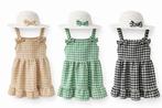 Geruit jurkje met hoedje, groen-wit, Kinderen en Baby's, Kinderkleding | Maat 104, Ophalen of Verzenden, Nieuw, Meisje, Setje