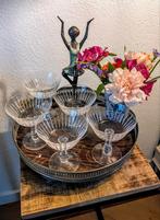 Set van 5 Vintage Kristallen Champagnecoupes, Antiek en Kunst, Ophalen of Verzenden
