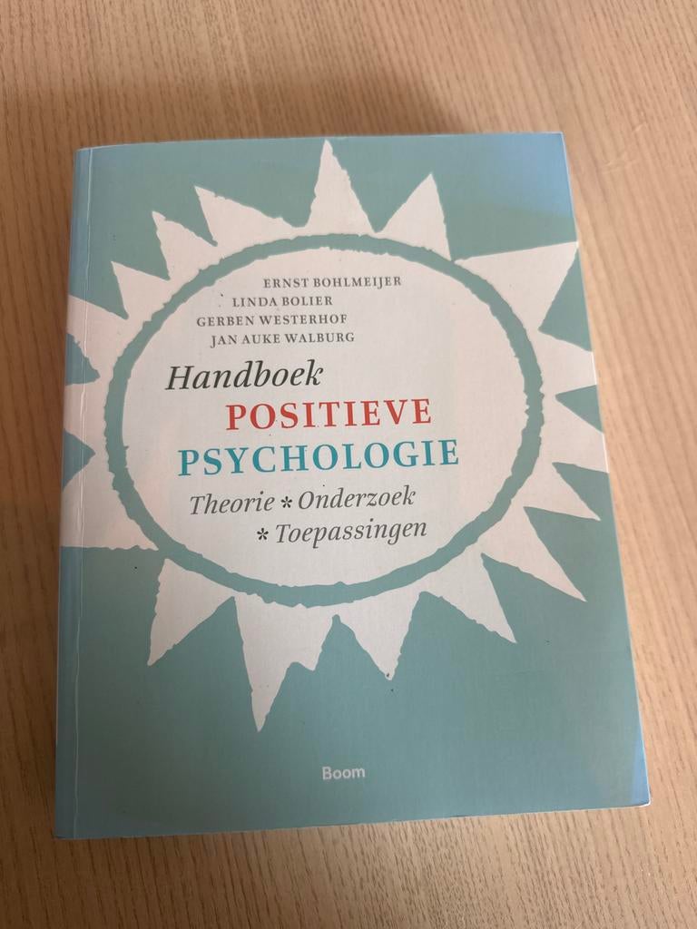 Handboek Positieve Psychologie: Theorie, Onderzoek & Toepass, Boeken, Ophalen of Verzenden, Gelezen, Overige onderwerpen
