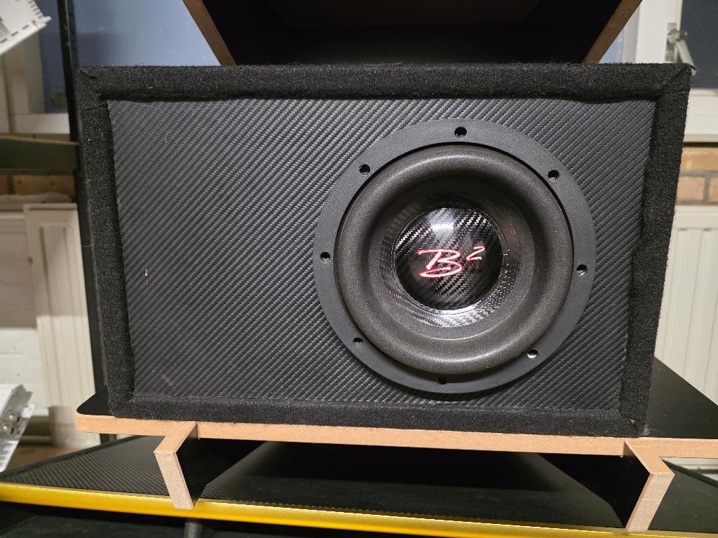 B2 audio 8 inch subwoofer in kist, Ophalen, Zo goed als nieuw