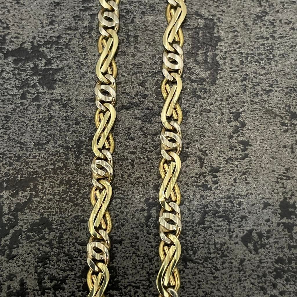 14k gouden valkenoog ketting, Ophalen of Verzenden, Zo goed als nieuw, Goud