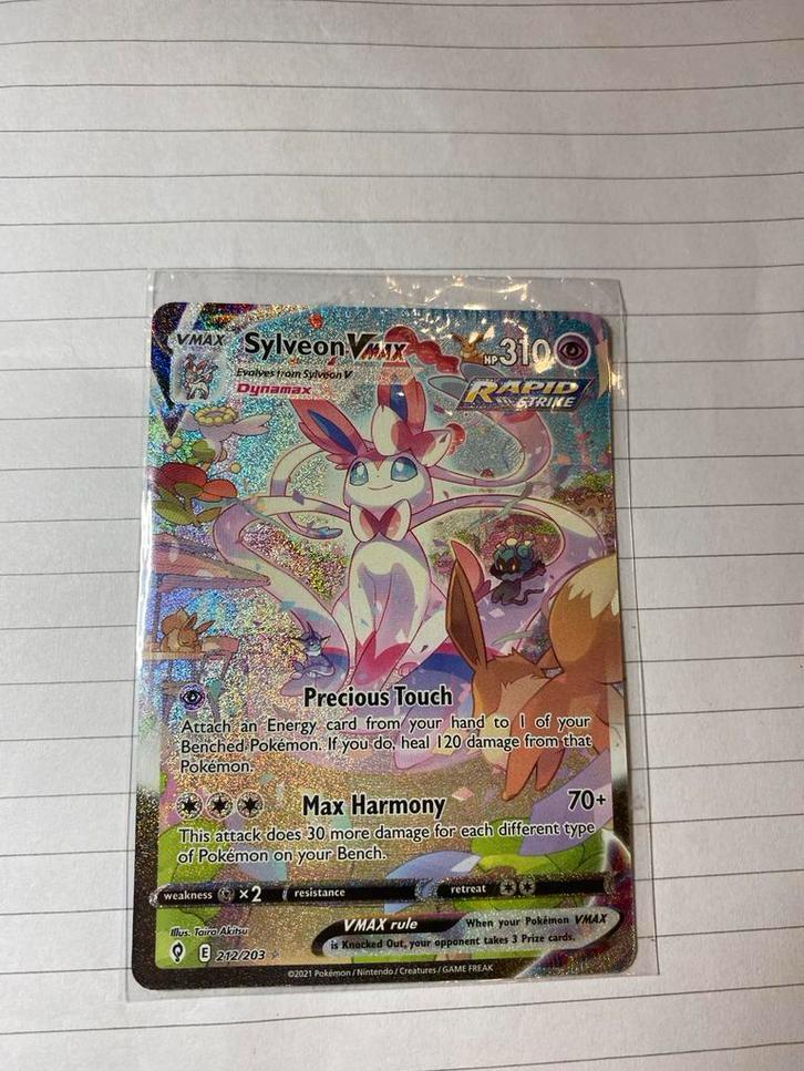 Pokémon Sylveon met crimp fout, Ophalen of Verzenden, Gebruikt, Losse kaart, Foil