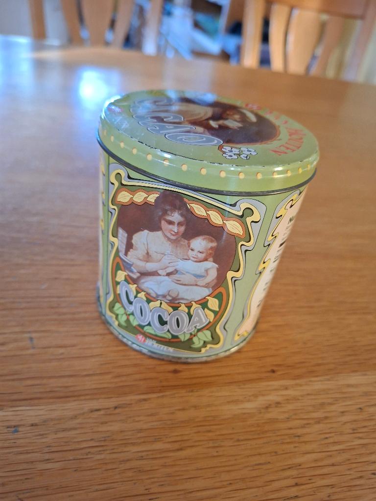 blikje van Houten cocoa, Verzamelen, Ophalen of Verzenden, Gebruikt, Overige