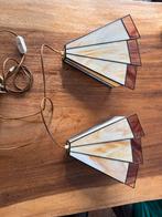Set van 2 vintage wandlampen met glas-in-lood, Huis en Inrichting, Lampen | Wandlampen, Ophalen of Verzenden, Gebruikt, Glas
