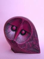 Vintage 60s 70s uil uiltje beeld beeldje paars design retro, Ophalen, Zo goed als nieuw, Dier