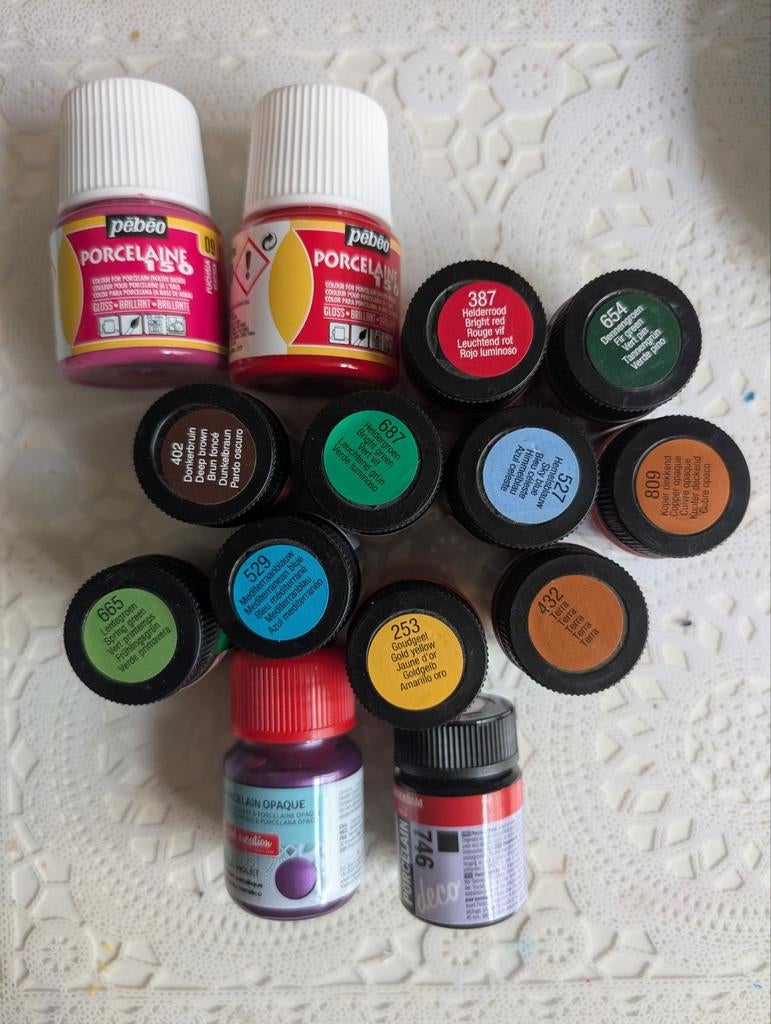 Royal Talens Amsterdam en Pébéo porseleinverf set, Hobby en Vrije tijd, Schilderen, Ophalen of Verzenden