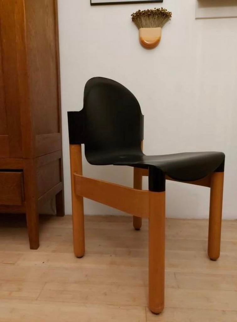 2 Vintage Thonet flex stoel, zwart met hout, Ophalen, Gebruikt, Twee, Zwart