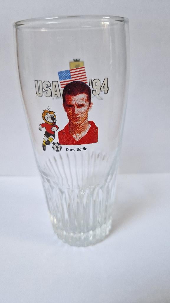 Voetbalglas USA 94 Dany Boffin, Ophalen of Verzenden, Zo goed als nieuw, Buitenlandse clubs, Overige typen