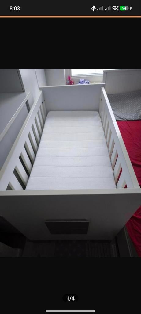 Ledikant en kledingkast set - Wit, Ophalen, Ledikant