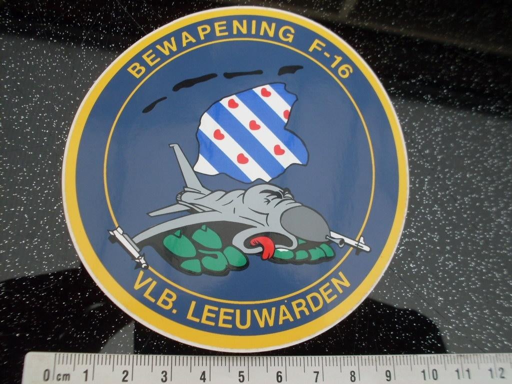 sticker bewapening f-16 vliegbasis leeuwarden straaljager, Verzamelen, Verzenden, Zo goed als nieuw, Bedrijf of Vereniging