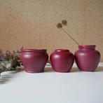 2 vazen bordeaux / burgundy, Overige kleuren, Aardewerk of Porselein, Ophalen of Verzenden, Zo goed als nieuw