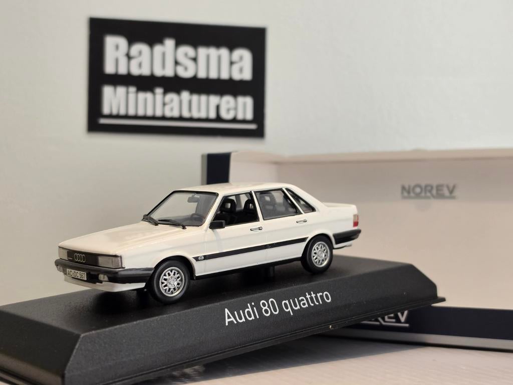 Audi 80 Quattro B2 - wit - 1:43 Norev, Hobby en Vrije tijd, Modelauto's | 1:43, Auto, Norev, Ophalen of Verzenden, Zo goed als nieuw