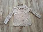 Prachtige beige blouse met houten knopen, maat XS. Khaki., Ophalen of Verzenden, Onb, Maat 34 (XS) of kleiner, Onb