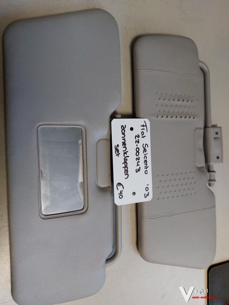 Fiat Seicento 3drs 1.1 B zonnenkleppen set  '03, Auto-onderdelen, Interieur en Bekleding, Gebruikt, Ophalen of Verzenden