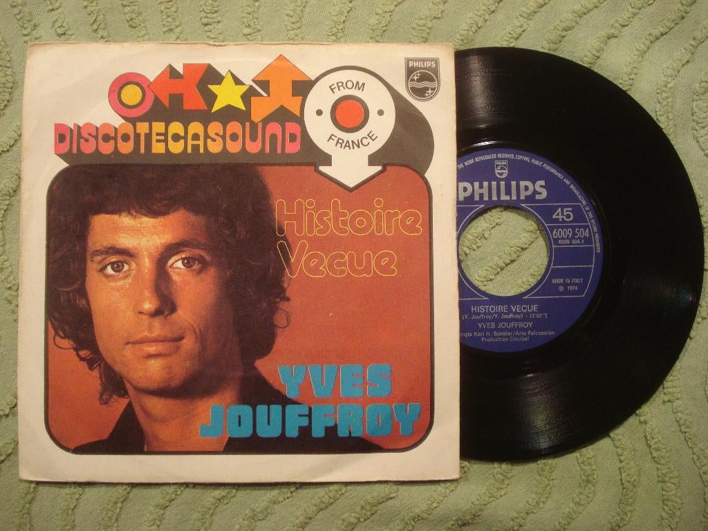 Yves Jouffroy 7" Vinyl Single: ‘Histoire vecue’ (Italië), 7 inch, Single, Ophalen of Verzenden, Zo goed als nieuw