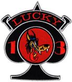Lucky 13 Wolf Ace stoffen opstrijk patch embleem #7, Ophalen of Verzenden, Nieuw, Bedrijf of Vereniging