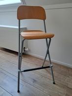 Hoge kruk met rugleuning - Hout en metaal, Gebruikt, Met voetsteun, Ophalen of Verzenden, Hout