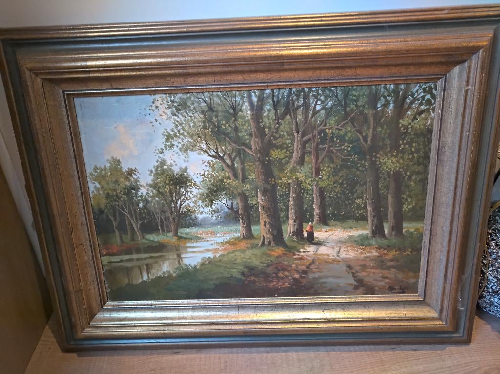 Schilderij G Heimans Afmeting 75x60 cm, Antiek en Kunst, Kunst | Schilderijen | Klassiek, Ophalen