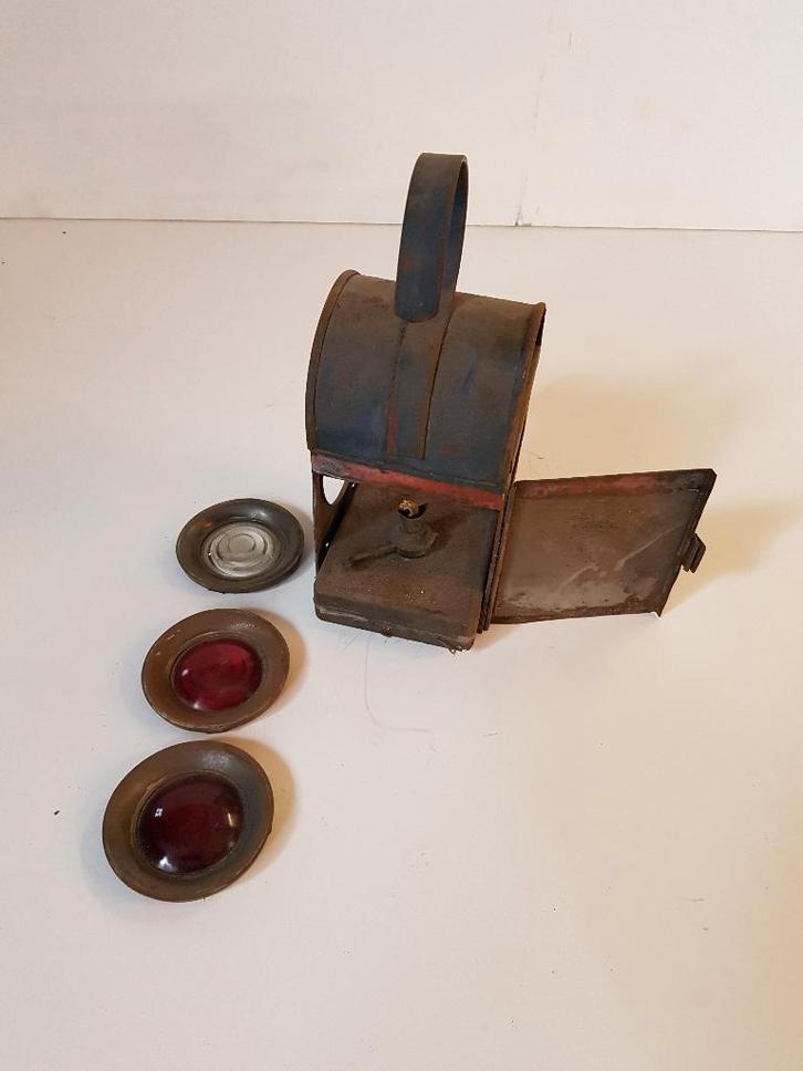 Oude seinlamp / spoorlamp, Antiek en Kunst, Antiek | Lampen, Ophalen of Verzenden