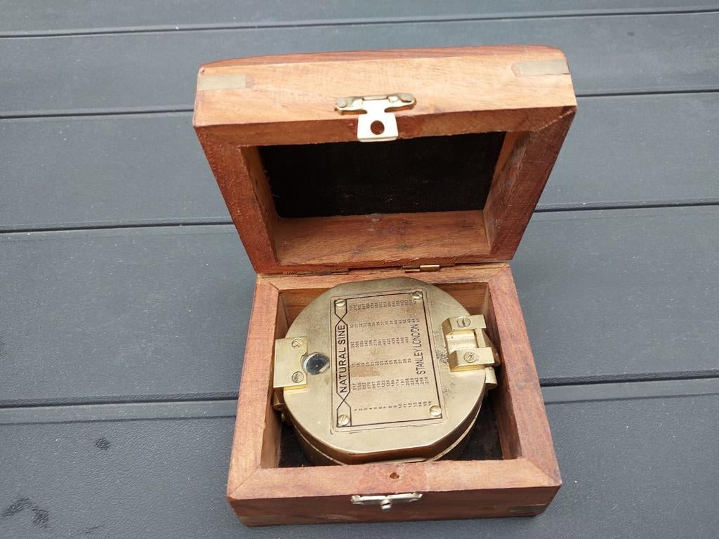 Vintage Stanley London 3" messing kompas, Ophalen of Verzenden, Gps of Kompas
