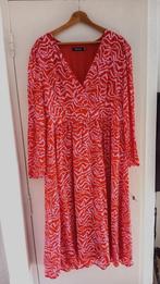 Ydence midi jurk print oranje roze XXL 44, Overige kleuren, Maat 42/44 (L), Zo goed als nieuw, Onder de knie