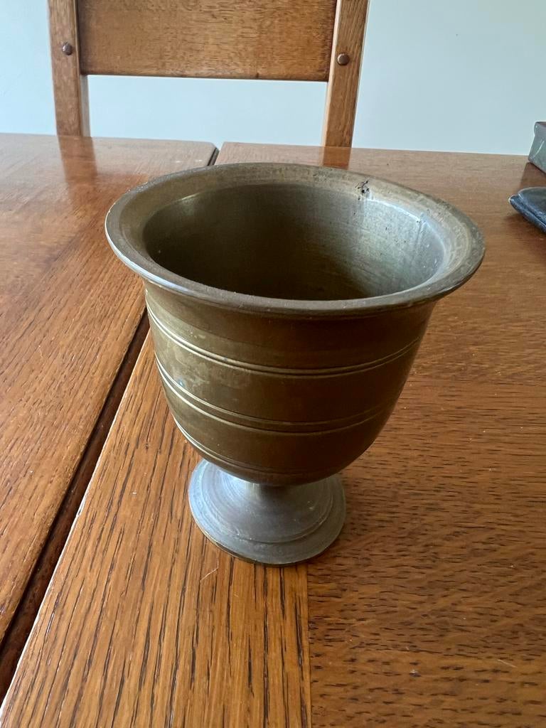 Antieke Bronzen Vijzel - 10.5cm Hoog, Antiek en Kunst, Antiek | Koper en Brons, Ophalen of Verzenden, Brons