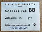 Toegangskaartje Sparta-Feijenoord begin jaren 70, Ophalen of Verzenden, Gebruikt, Sparta