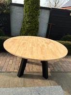 Ronde eettafel 150 cm doorsnee, Huis en Inrichting, Ophalen, 100 tot 150 cm, Zo goed als nieuw, Eikenhout