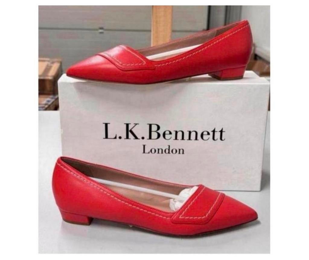 LK Bennett Polly Leather Contrast Stitch Flats schoen hak 37, Kleding | Dames, Schoenen, Schoenen met lage hakken, Nieuw, Ophalen of Verzenden