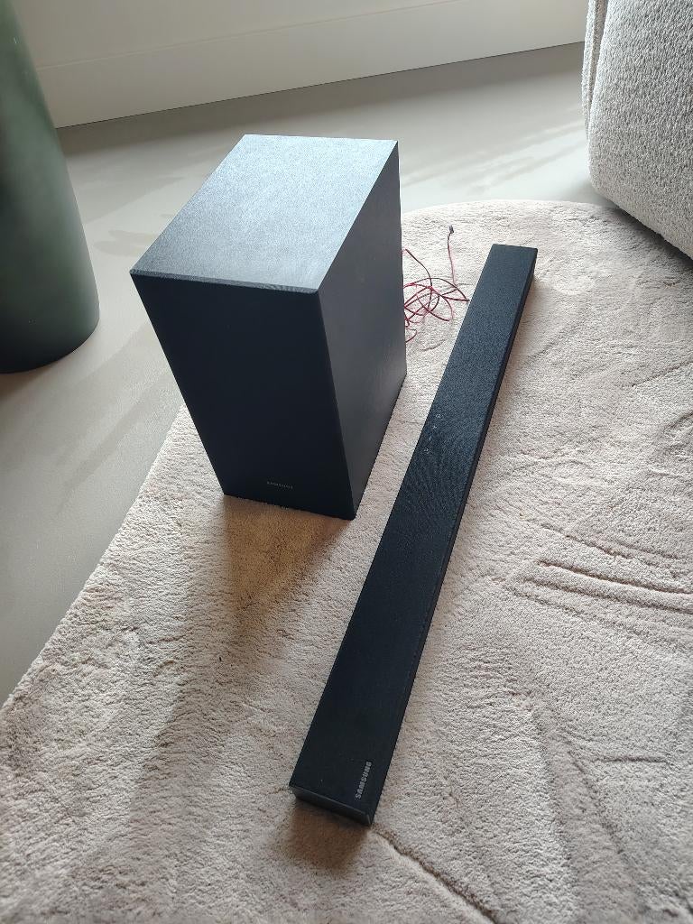Samsung home cinema set - Soundbar T420 + Subwoofer, Audio, Tv en Foto, Home Cinema-sets, Soundbar, 70 watt of meer, Zo goed als nieuw