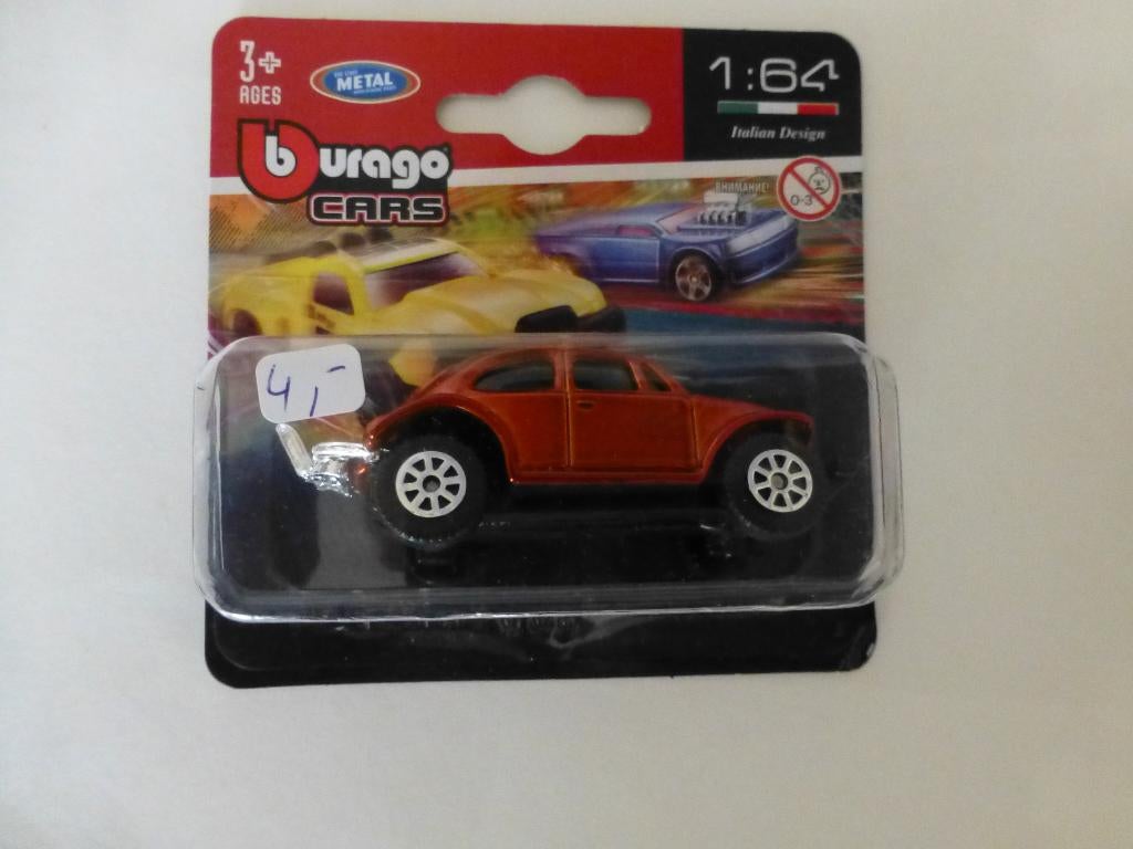 Bburago 1:64 VW Kever Hot Rod rood, Ophalen of Verzenden, Nieuw, Auto