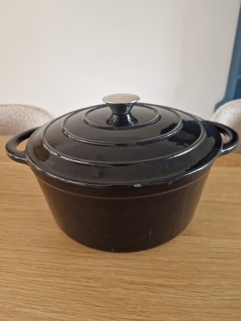 Zwarte gietijzeren pan 26 cm, Ophalen, Gebruikt, Koekenpan of Braadpan, Gietijzer