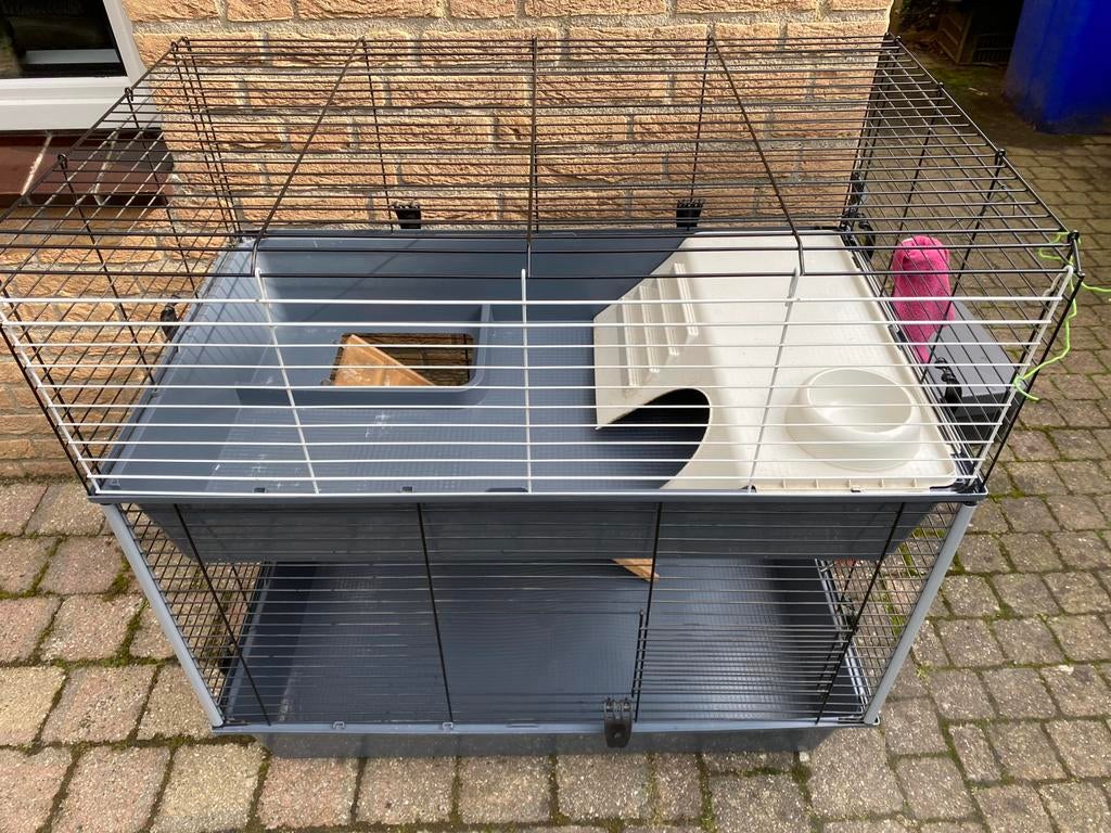 Binnenhok voor Cavia of Konijn (2verdiepingen) ophalen, Dieren en Toebehoren, Kooi, Zo goed als nieuw, 75 tot 110 cm, Cavia
