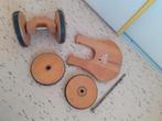 4 houten wielen en assen om kinderfiets/wagentje te maken, Ophalen of Verzenden, Gebruikt