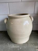 Oude Franse grote grespot 36 cm gres pot oren aardewerk, Ophalen of Verzenden