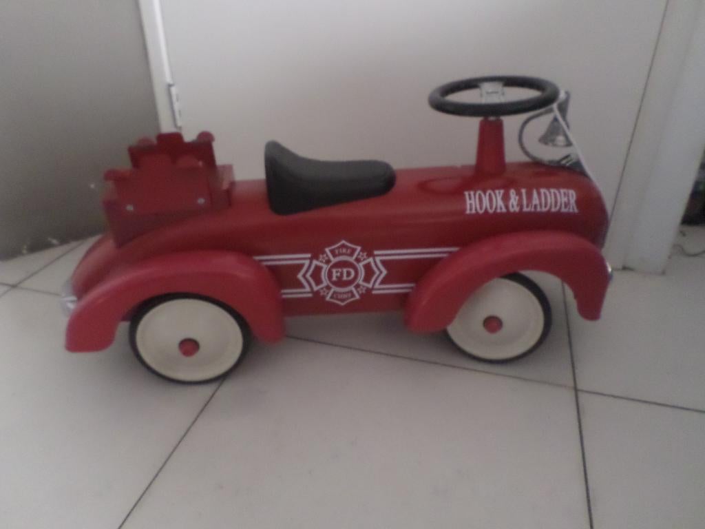 Gave RODE metalen loopauto / brandweerauto !!!, Ophalen, Gebruikt, Loopvoertuig