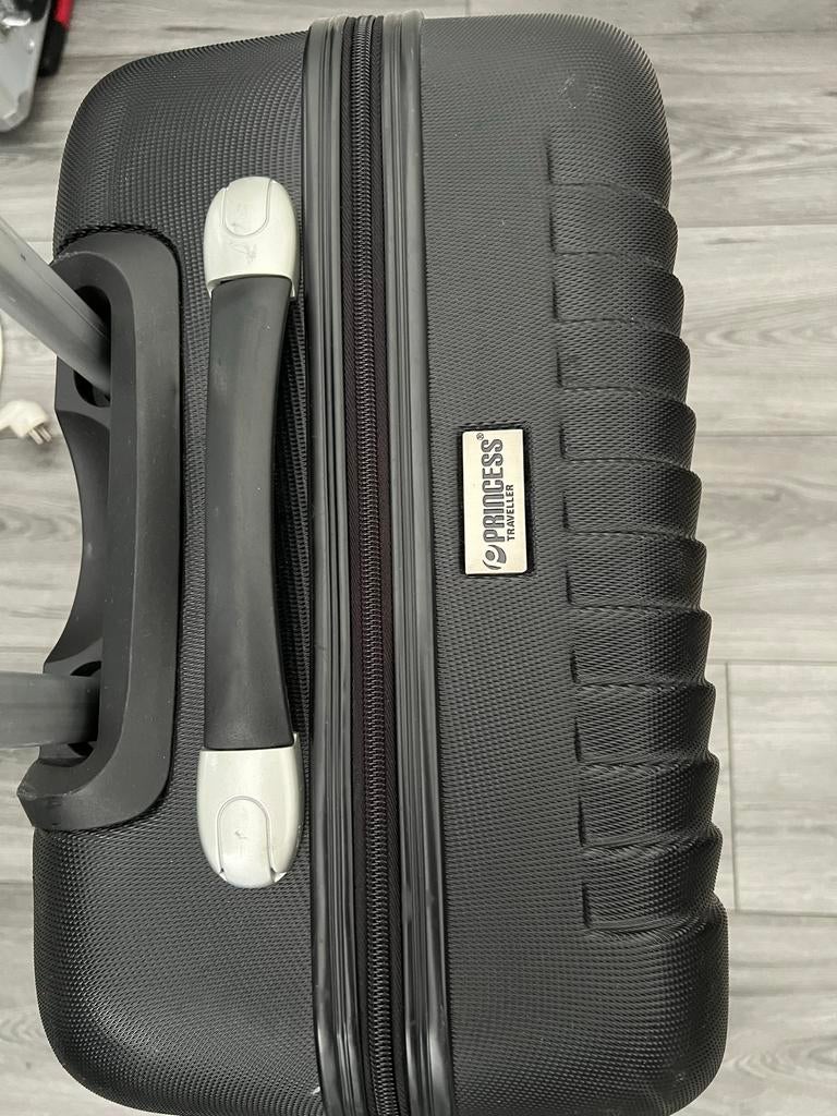 Zwarte Princess Traveller koffer, Gebruikt, Hard kunststof, Slot, 35 tot 45 cm