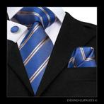 Dennis Gadgets: 100 % zijden stropdas ( 3 delig !! ) DG 3178, Ophalen of Verzenden, Nieuw, Blauw, Met patroon