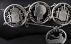 Zware armband, 5 uitgezaagde antieke zilveren munten Spanje, Ophalen of Verzenden, Zilver, Armband