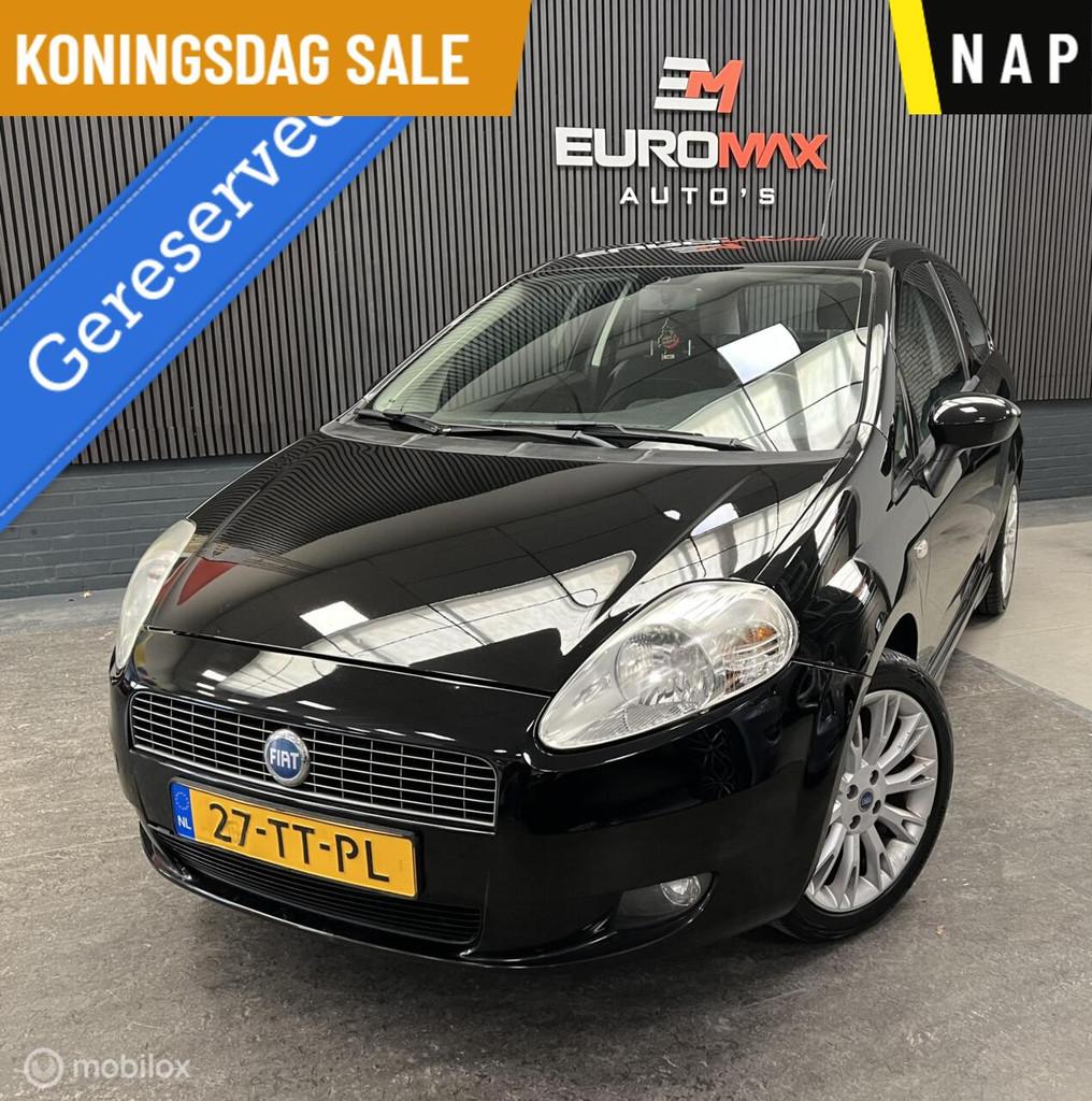 Fiat Grande Punto 1.4-16V Dynamic NAP - Distr vrv. - Airco, Voorwielaandrijving, Stof, Zwart, 400 kg