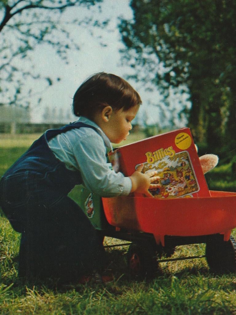 Retro reclame 1978 Billies baby luiers jongetje met kar, Verzamelen, Retro, Verzenden, Overige typen